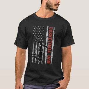 Basketball Vater Amerikanischer Flaggenvater 4. J T-Shirt