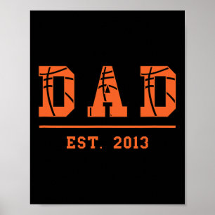 Basketball Vater Est 2013 Vatertag Geburtstag Poster