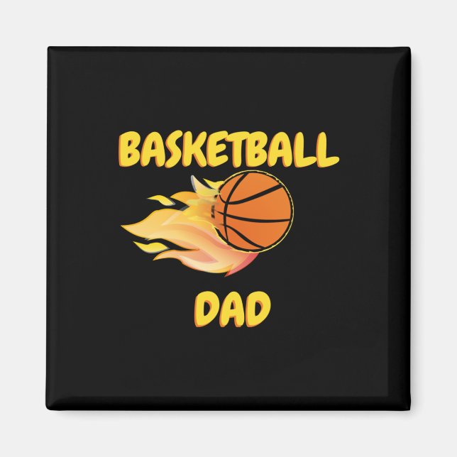 Basketball-Vater Fiery Basketball Geschenkdesign Magnet (Vorne)