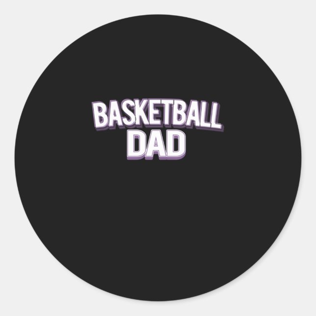 Basketball Vater - Funny Daddy Runder Aufkleber (Vorderseite)