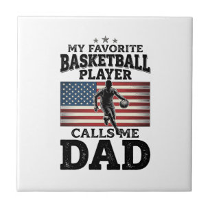 Basketball-Vater-Patriotisches-vintage-graviertes- Fliese