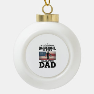 Basketball-Vater-Patriotisches-vintage-graviertes- Keramik Kugel-Ornament