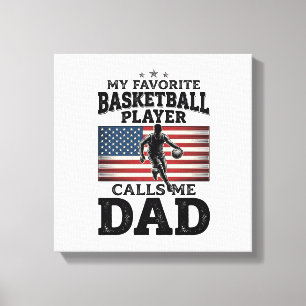 Basketball-Vater-Patriotisches-vintage-graviertes- Leinwanddruck