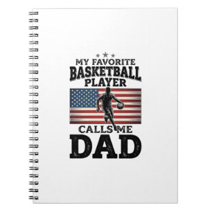 Basketball-Vater-Patriotisches-vintage-graviertes- Notizblock