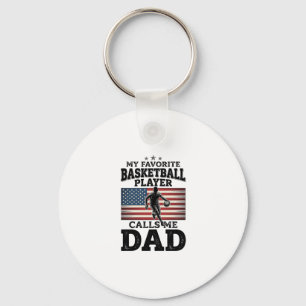 Basketball-Vater-Patriotisches-vintage-graviertes- Schlüsselanhänger