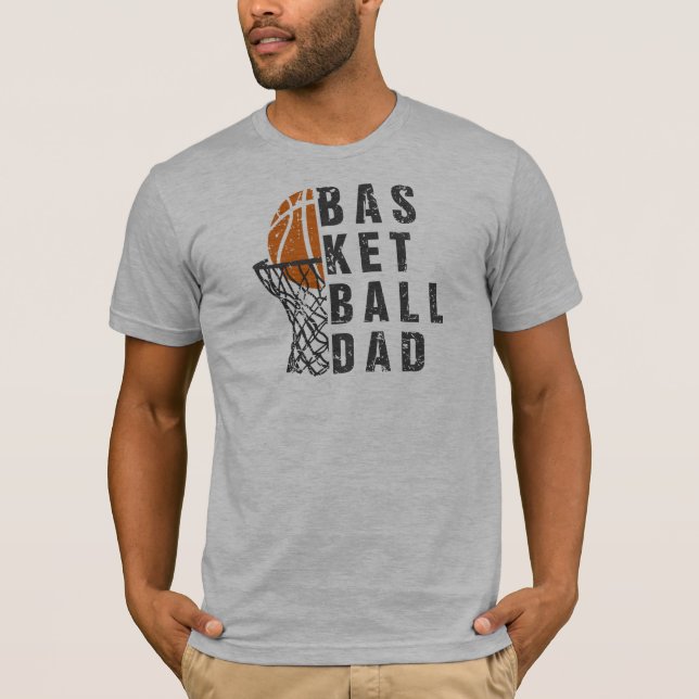 Basketball Vater Retro Text Design T-Shirt (Vorderseite)
