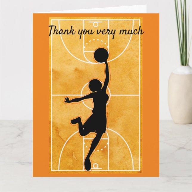 Basketball Vielen Dank vom Spieler Dankeskarte (Vorderseite)