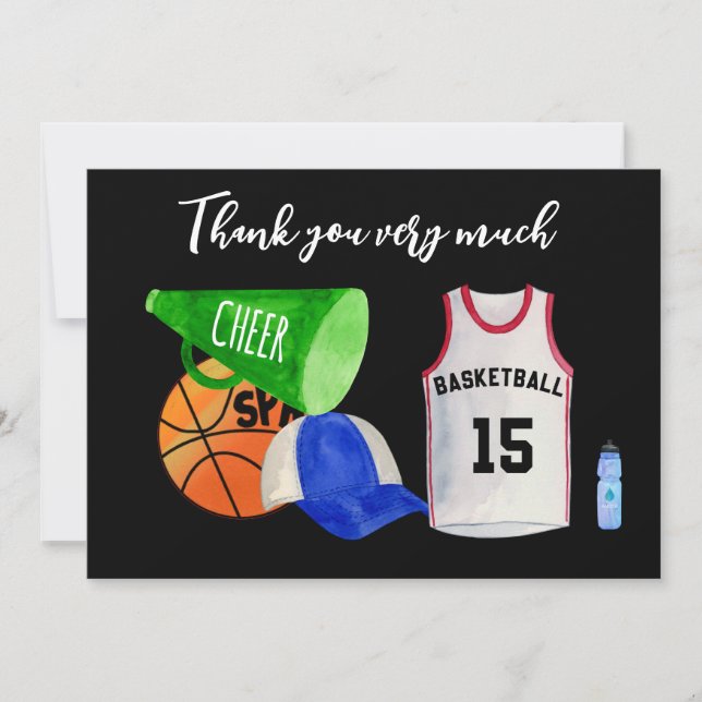 Basketball Vielen Dank vom Spieler Dankeskarte (Vorderseite)