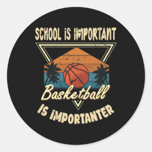 Basketball Vintage-Slogan Lustig Runder Aufkleber