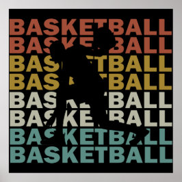 Basketball-Vintager Spieler Poster