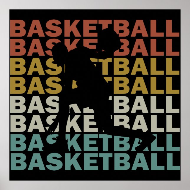 Basketball-Vintager Spieler Poster (Vorne)
