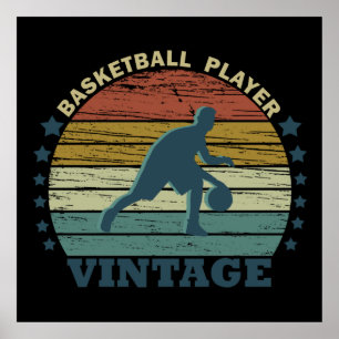 Basketball-Vintager Spieler Poster