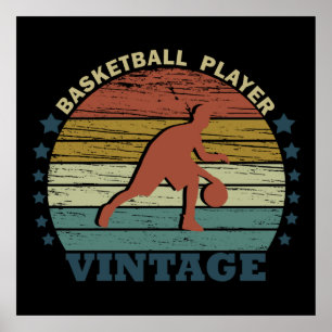 Basketball-Vintager Spieler Poster
