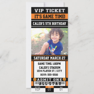 BASKETBALL VIP TICKET FOTO Party Einladung