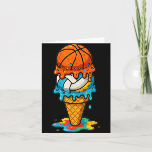 Basketball Volleyball Eiscreme Tropfen farbenfroh Karte