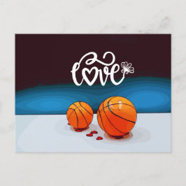 Basketball vom Spieler mit Liebe Valentinstag Feiertagspostkarte