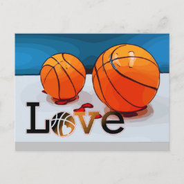 Basketball vom Spieler mit Liebe Valentinstag Feiertagspostkarte