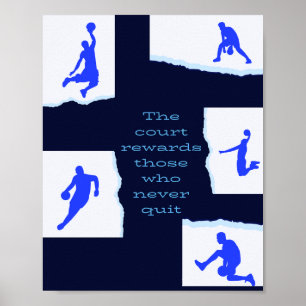 Basketball-Wandkunst Nie aufgeben Poster