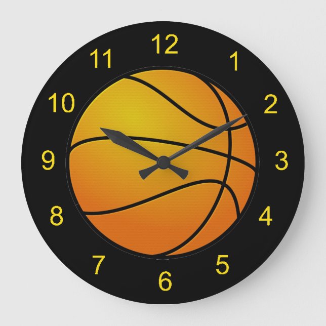 Basketball-Wandleuchte Große Wanduhr (Vorderseite)