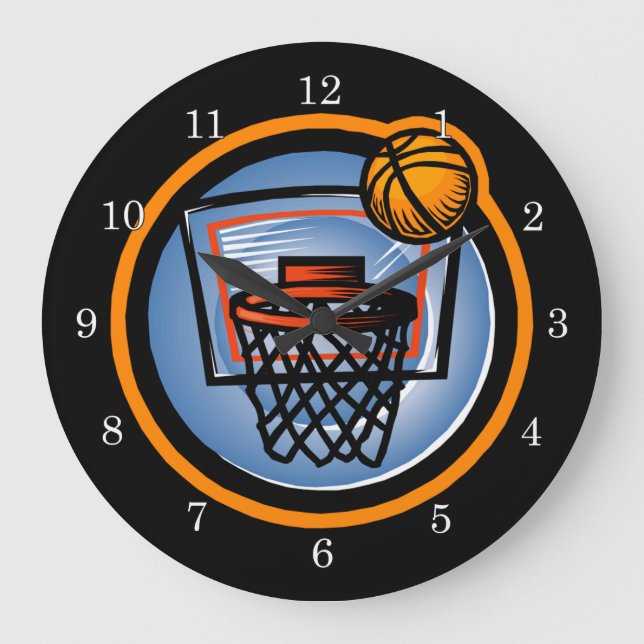 Basketball-Wanduhr Große Wanduhr (Vorderseite)