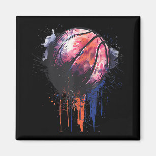 Basketball Wasserfarbe Zeichnend Artwork Basketbal Magnet