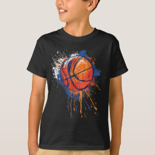 Basketball Wasserfarbe Zeichnend Artwork Basketbal T-Shirt