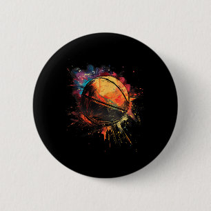 Basketball-Wasserfarbenball-Basketballspieler Zeic Button