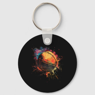 Basketball-Wasserfarbenball-Basketballspieler Zeic Schlüsselanhänger