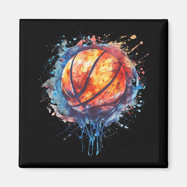 Basketball Wasserfarbenspiel Basketball Hoop Cola Magnet (Vorne)