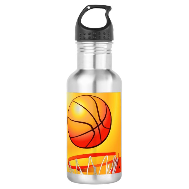 Basketball Wasserflasche aus nicht rostendem Stahl (Vorderseite)
