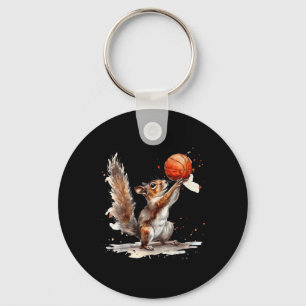 Basketball Watercolor Squirrel Basketball Lover Bb Schlüsselanhänger