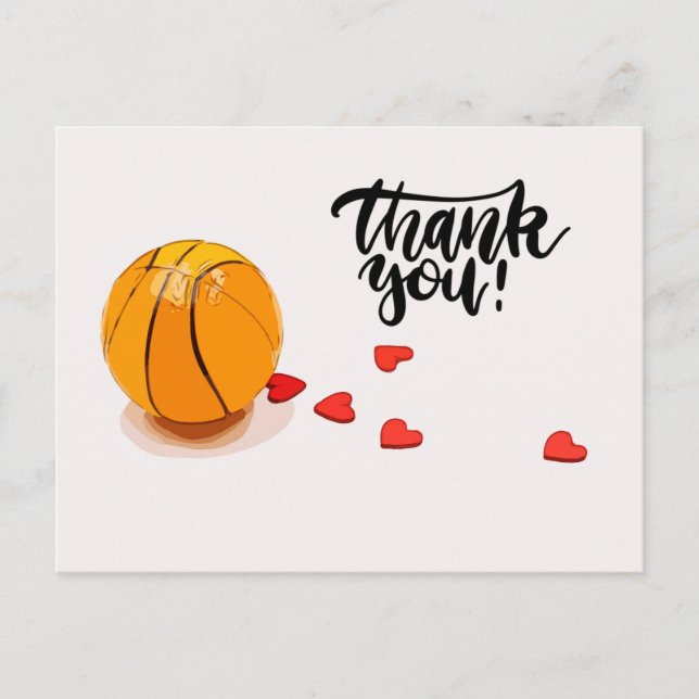 Basketball Wedding Vielen Dank Postcard Postkarte (Vorderseite)