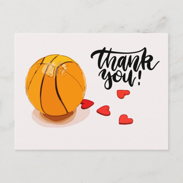 Basketball Wedding Vielen Dank Postkarte (Vorderseite)