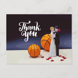 Basketball Wedding Vielen Dank Postkarte