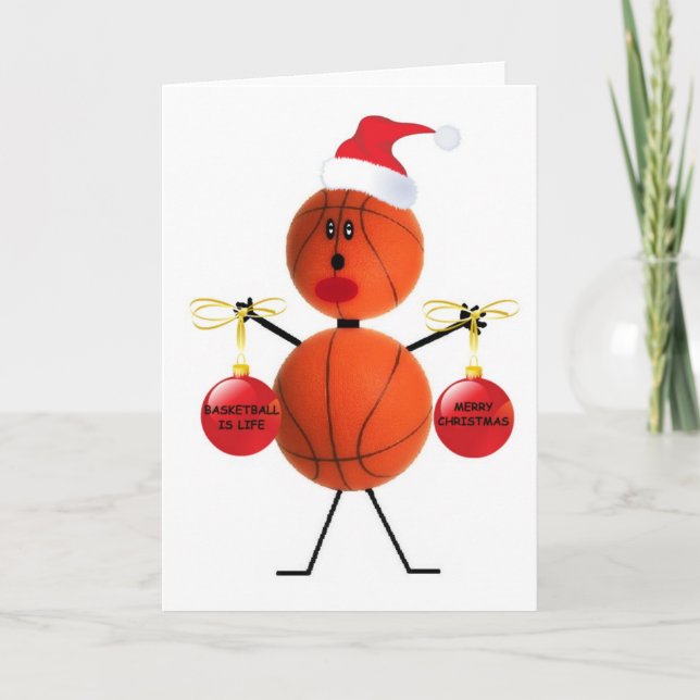 Basketball-Weihnachten Feiertagskarte (Vorderseite)