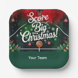 Basketball Weihnachten mit dem Namen Ihres Teams t Pappteller