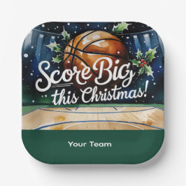 Basketball Weihnachten mit dem Namen Ihres Teams t Pappteller
