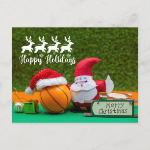 Basketball Weihnachten mit Weihnachtskarte Postkarte