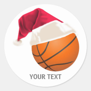 Basketball Weihnachten Runder Aufkleber