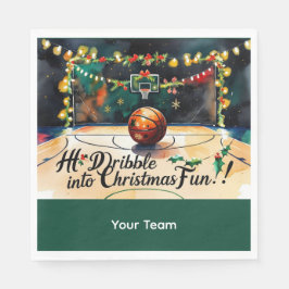 Basketball Weihnachten Thema mit Name Serviette