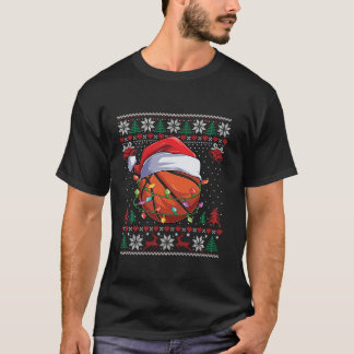 Basketball Weihnachten Ugly Sweater Funny Santa Sp T-Shirt