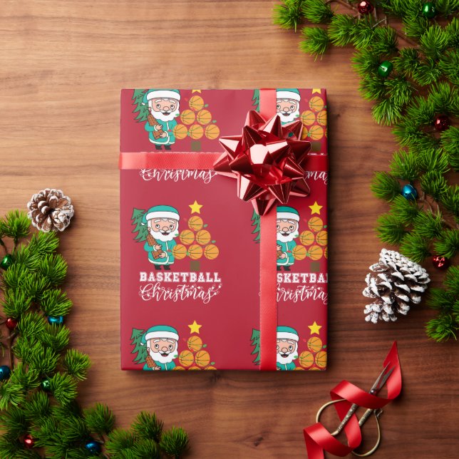 Basketball Weihnachten vom Weihnachtsmann für den  Geschenkpapier (Feiertagsgeschenk)