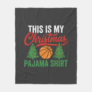 Basketball-Weihnachts-Pyjama-Shirt Fleecedecke