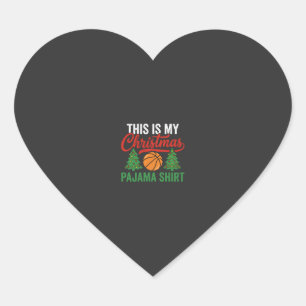Basketball-Weihnachts-Pyjama-Shirt Herz-Aufkleber