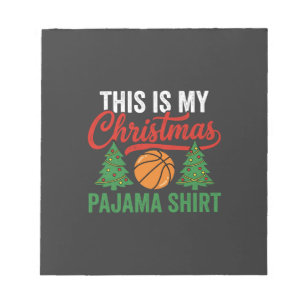 Basketball-Weihnachts-Pyjama-Shirt Notizblock