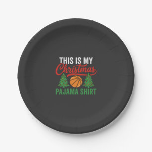 Basketball-Weihnachts-Pyjama-Shirt Pappteller