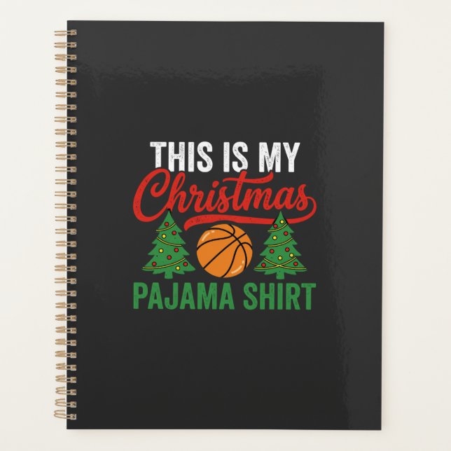 Basketball-Weihnachts-Pyjama-Shirt Planer (Vorderseite)