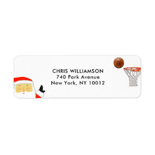 Basketball-Weihnachts-Rücksendeetiketten