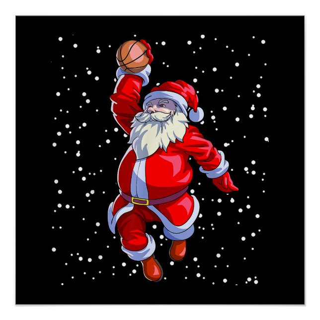 Basketball Weihnachts-Shirt Männer Boys Basketball Poster (Vorderseite)