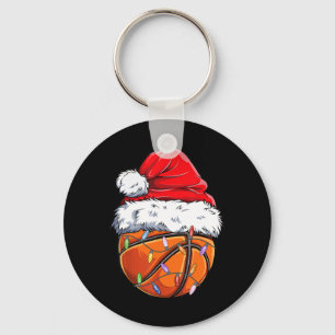 Basketball Weihnachts-Weihnachtsmannmütze - Spaß B Schlüsselanhänger